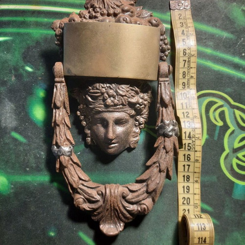 Iron door knocker used, rare Archibald Kenrick & Sons