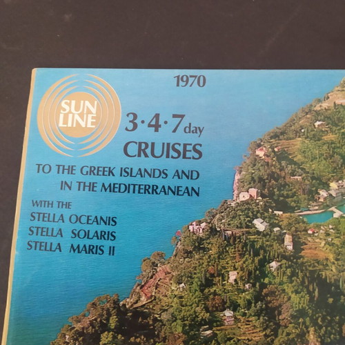 Sun Line cruise ships brochure 1970 Stella Maris Oceanis Solaris
