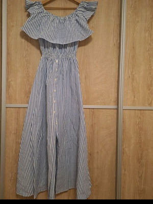 Summer dress mariniera like new, white and blue