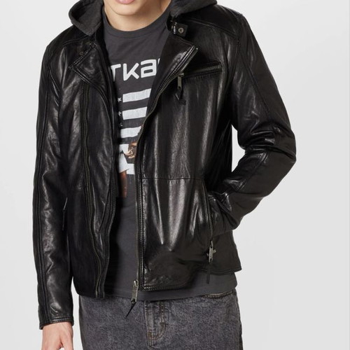Maze Biker Leather Jacket new, black, size L