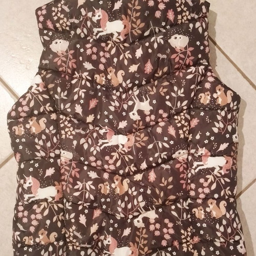 H&M girls' sleeveless jacket with detachable hood, autumn pattern