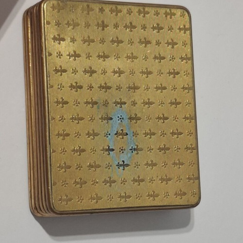 Vintage μεταλλική ταμπακιέρα ή θήκη μακιγιάζ, 1940-1950