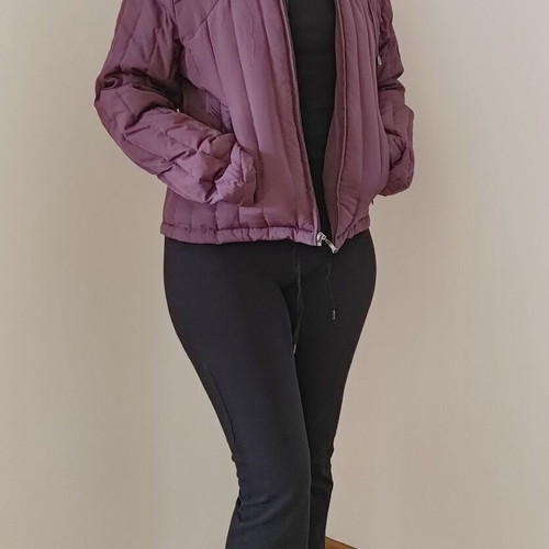 Down jacket size S purple like new with detachable hood