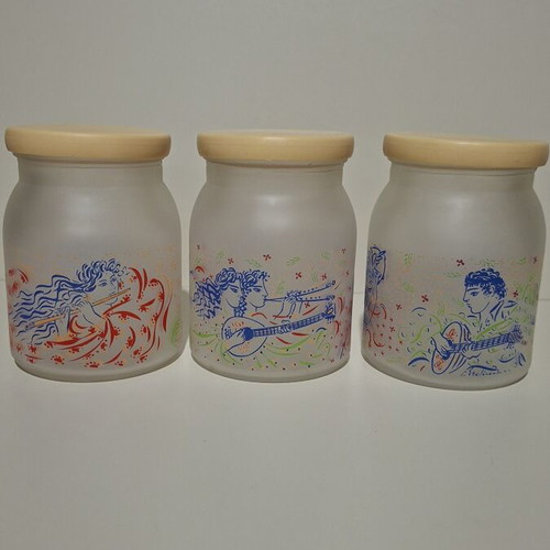 Collectible Storage Jars with Stathopoulos Designs like new, set of 3