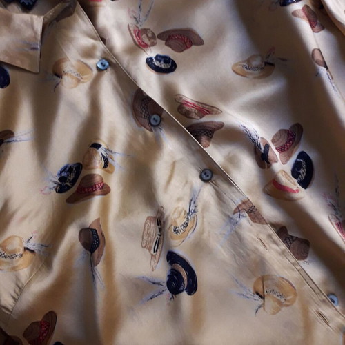 City Silk vintage silk shirt like new, gold mustard color