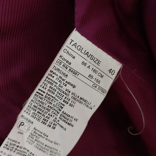 Benetton coat no 40 (SMALL) like new, pink-purple