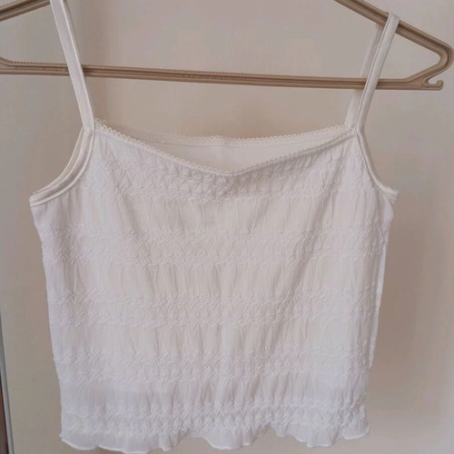Black embroidered skirt with white top set, size S