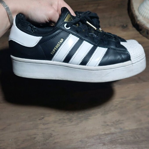Adidas Superstar 36 used, black sports shoes with elevated sole