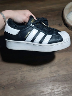 Adidas Superstar 36 used, black sports shoes with elevated sole