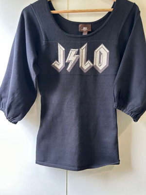 JLO by Jennifer Lopez knitted slim fit top with balloon sleeve like new