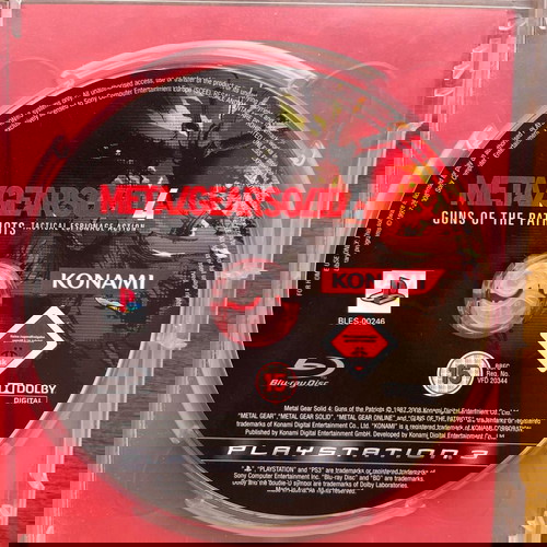 PS3 Metal gear solid 4 Guns of the patriots