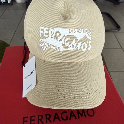 Ferragamo cap new, beige color