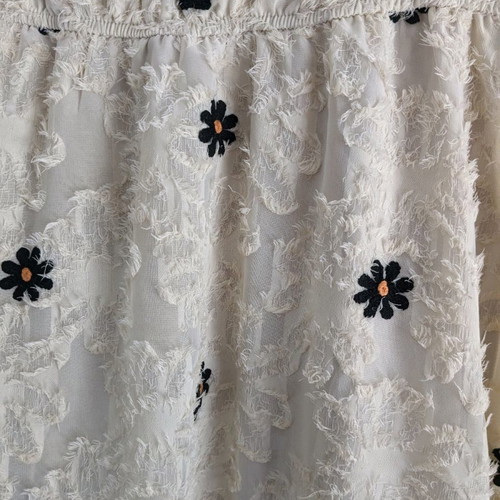 Dress L 40/42 like new, white with patterns