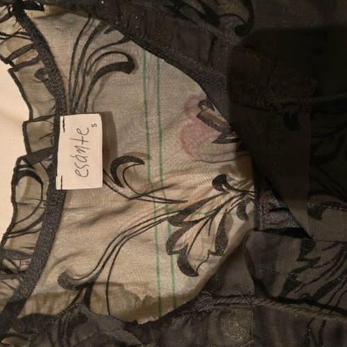Evening velvet blouse with transparency, short sleeve, like new, black, size S
