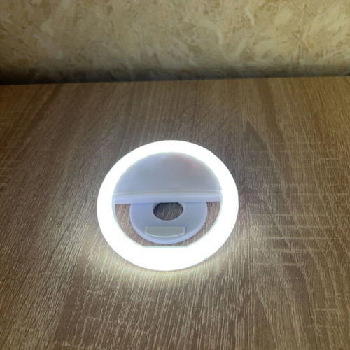LED ring lamp for selfies restored, white light, 3 levels, USB charging