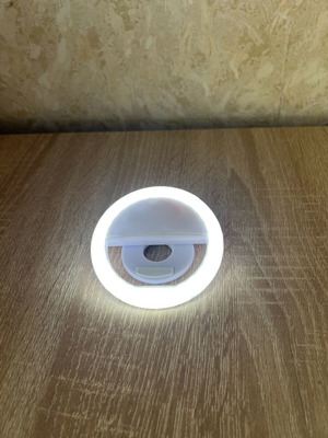 LED ring lamp for selfies restored, white light, 3 levels, USB charging