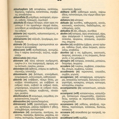 Ιταλο-ελληνικό λεξικό σαν καινούργιο, βασικές λέξεις για συνεννόηση