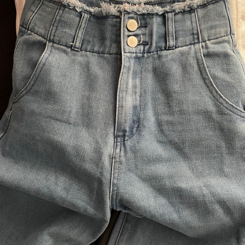 Dazy jeans high-waisted with pockets, size small, two-tone blue