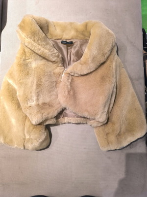 Fur bolero like new, beige, size M