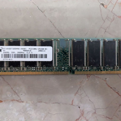 Micron 256MB DDR PC2100 266MHz DIMM 184-pin used memory module