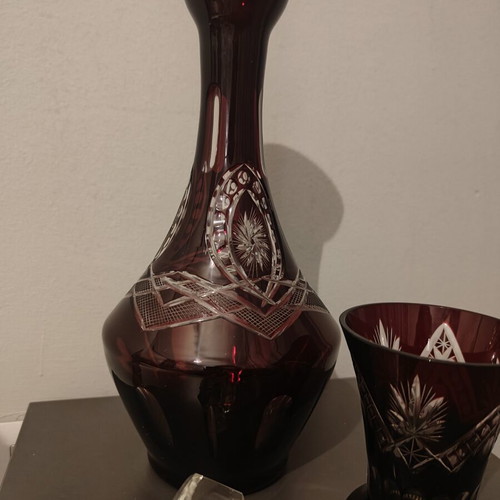 Vintage carafe and glass unused