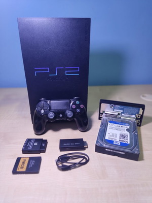 PlayStation 2 FAT πλήρες σετ μεταχειρισμένο με 500GB HDD και σύγχρονους αντάπτορες