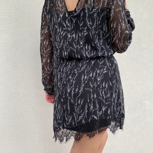 Black floral dress Zara Woman S like new -  7,00 - Vendora.cy
