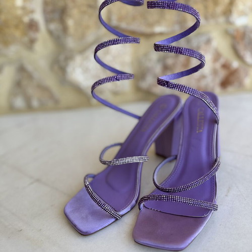 Callesta purple spiral block heels sandals size 39, like new