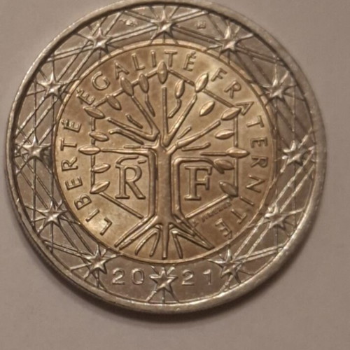 French 2 Euro Coins like new, 2020 and 2021 classic design