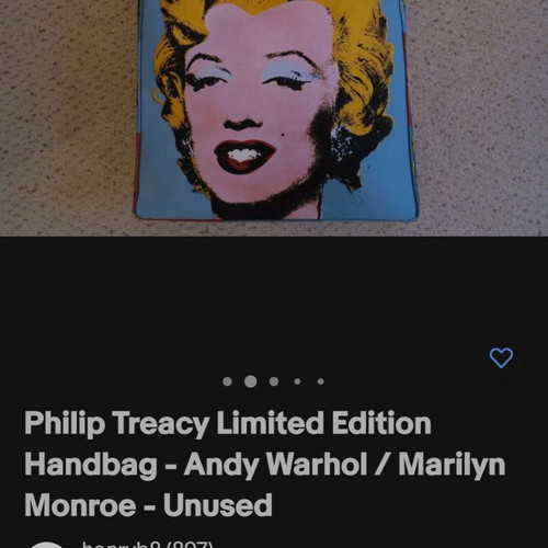 Andy Warhol bag used, hand-held, collectible Philip Treacy London