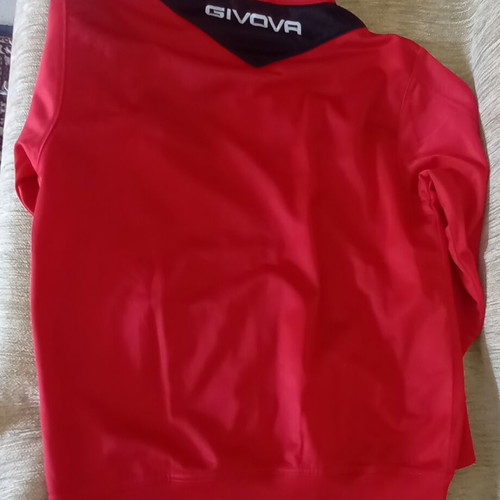Sports jacket like new, red with sewn logos
