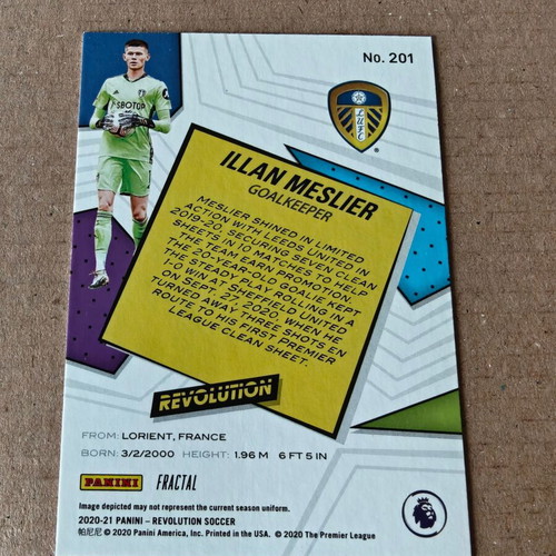 Illan Meslier RC Leeds United 2021 Panini Revolution Fractal like new No. 201