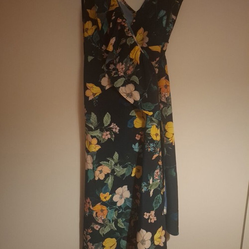 Bershka floral wrap dress with ruffles, size S