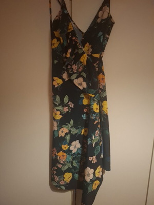 Bershka floral wrap dress with ruffles, size S