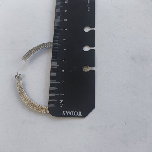 925 Silver Hammered Hoop Earrings like new