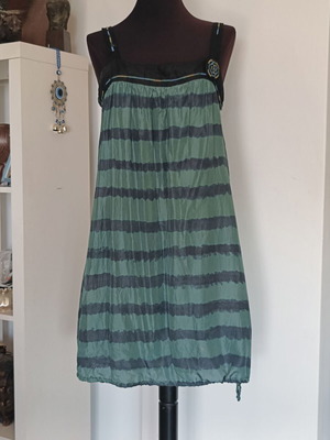 A.L.E Silk Dress M Like New, Gray and Green