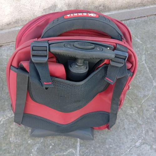 Rolling backpack 6 compartments like new, red