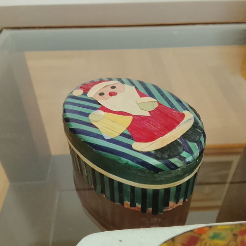 Papier-Mâché Decorative Boxes Set of 4 Handpainted Used