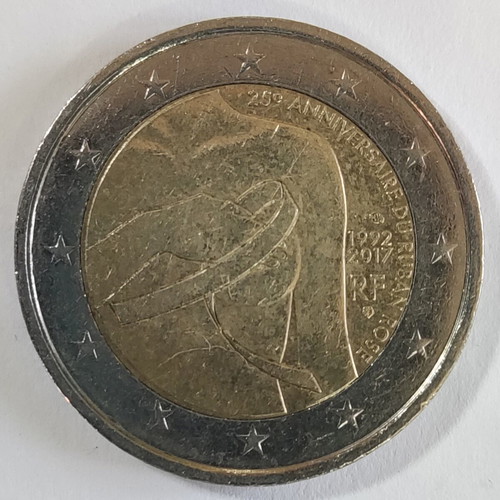 Γαλλία 2€ 2017 Επετειακό δίευρο για καρκίνο μαστού μεταχειρισμένο