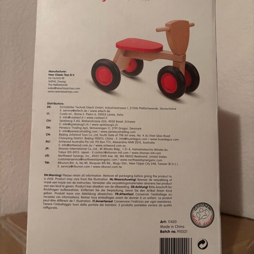 Road Star Wooden Tricycle by New Classic Toys new