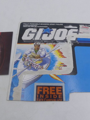 Vintage 1989 GI Joe Stalker v2 Cut Cardback Front Card Art Face Camo Hasbro used