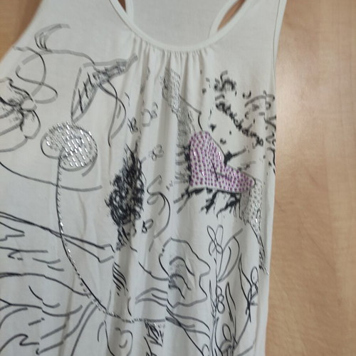 Women's summer dress size Medium like new, white with shiny details