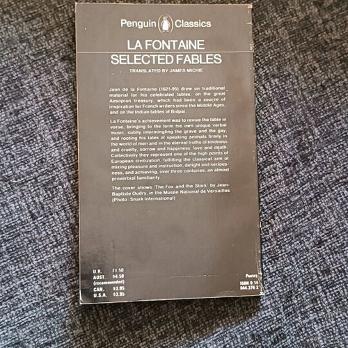 Selected Fables by La Fontaine used book in English