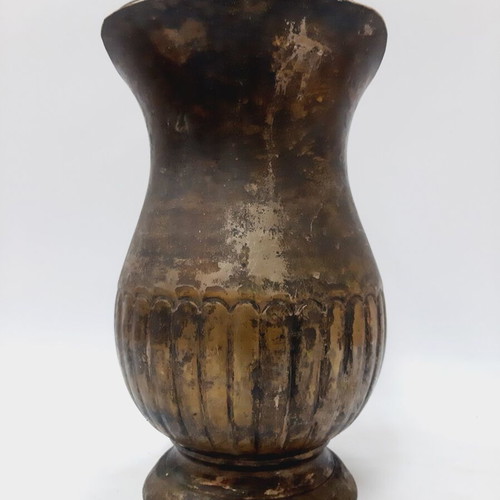 Antique Bronze Pitcher used, 1900s, decorative wine server with patina