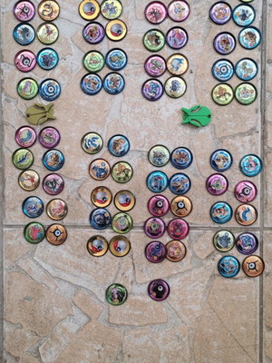 Small metal Pokemon tags used, pack of 83