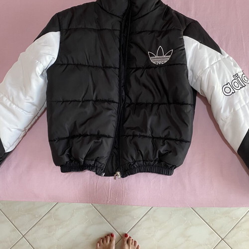Adidas sports jacket black and white size small like new