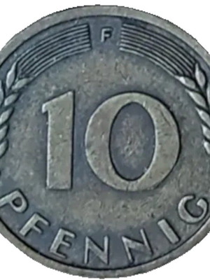 10 Pfennig rare used coin Germany 1950