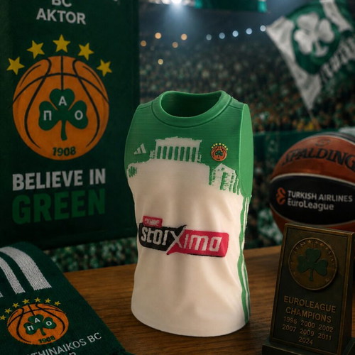 Panathinaikos Basketball Jersey 2023-2024 new, 3D printed