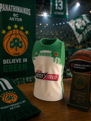 Panathinaikos Basketball Jersey 2023-2024 new, 3D printed