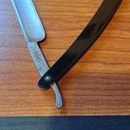 Solingen antique razor used, bakelite and steel blade